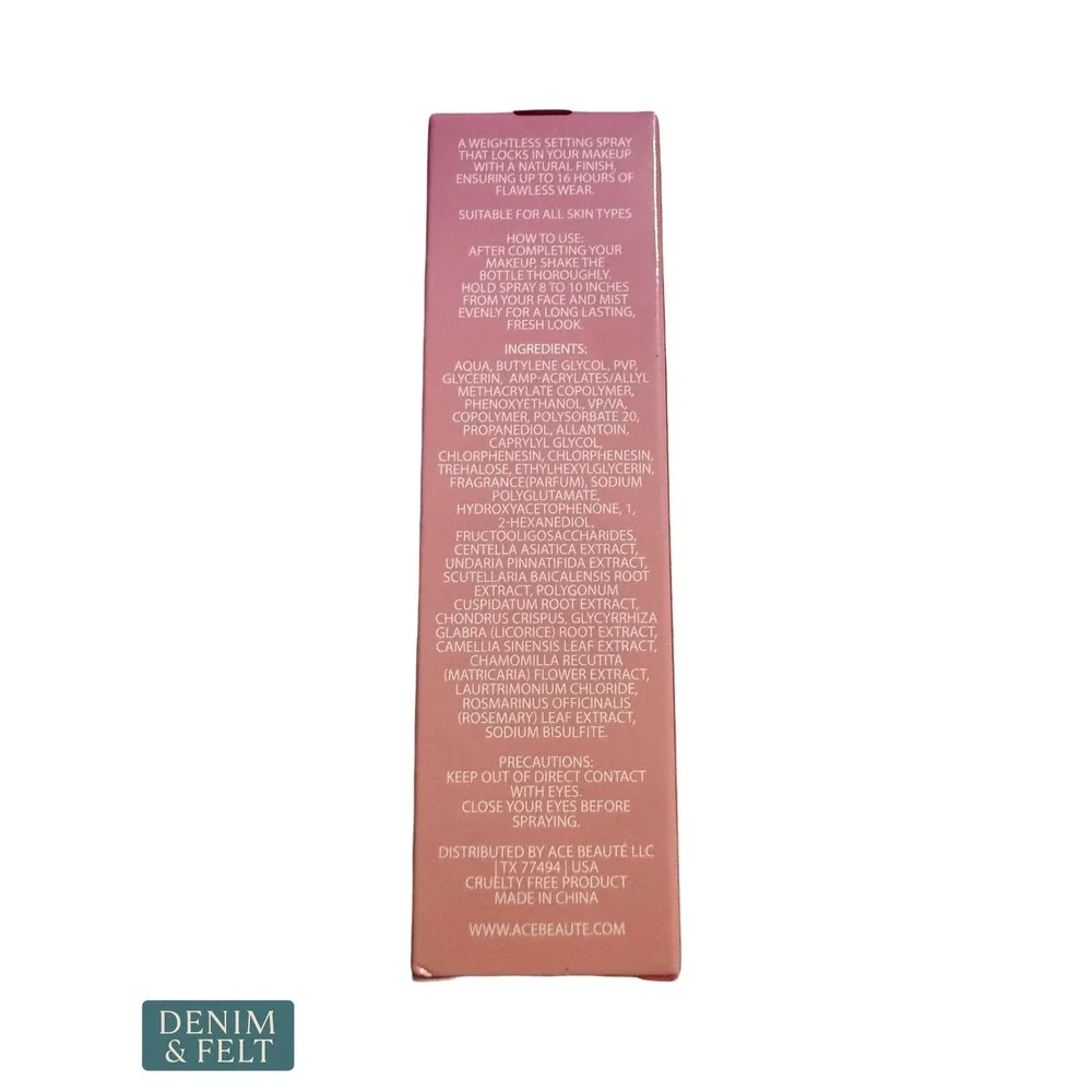 NEW Ace Beauté Set Lock Setting Spray 100ml Long Lasting Makeup Finishing Mist